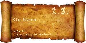 Kis Barna névjegykártya