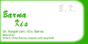 barna kis business card
